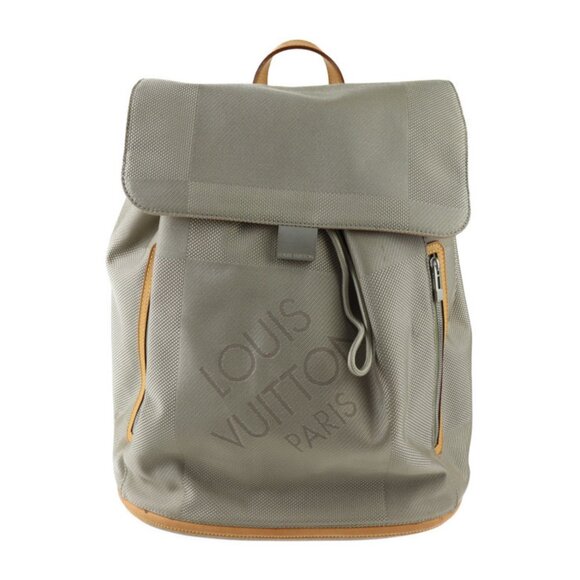 LOUIS VUITTON Silver Damier Leather Backpack - Picture 1 of 9